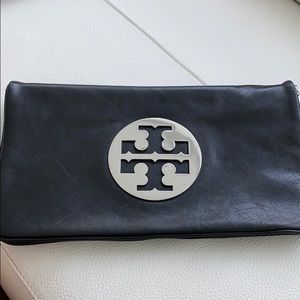 Tory Burch Black Clutch with Silver accents